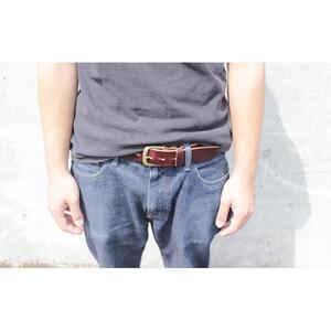 【minca】幅35mmベルト/36インチ  栃木レザーの希少な「ハーネスレザー」使用の贅沢な1枚革のレザーベルト/チョコ/HL-B02/CHOCO/minca　559【小物 ファッション 人気 おす