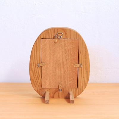 ふるさと納税 下呂市 まるい写真立て 掛け置き兼用・L版サイズ・縦置き【クリ材使用】【大鹿野工房】【89-10】 |  | 03