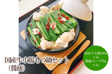 国産牛小腸もつ鍋セット（醤油）【082-0001】