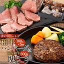 【ふるさと納税】津の田ミート 和牛ハンバーグ 180g×5個＋国産和牛塊ローストビーフ 300g×1本 | 肉 国産 黒毛和牛 毎日精肉 自社工場 肉汁 真空パック 個包装 ご当地 人気 おすすめ 贈答用 自宅用 おかず 時短 大阪府 高槻市