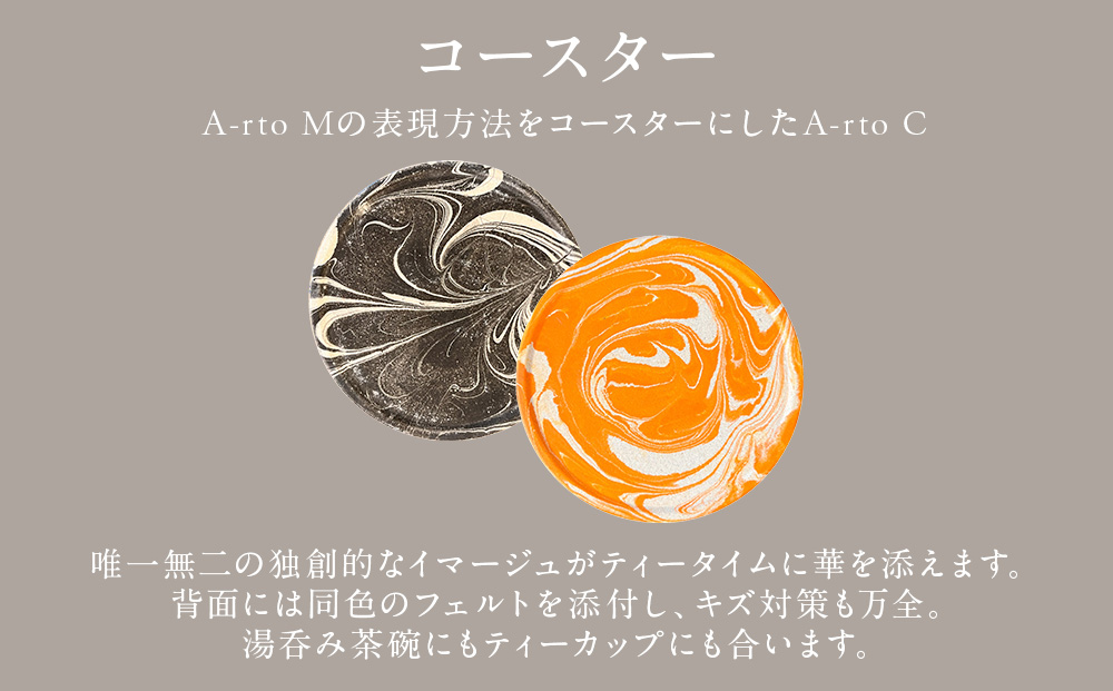 珪藻土コースター A-rto C(アールトシー) LM-CY-10BK×OR