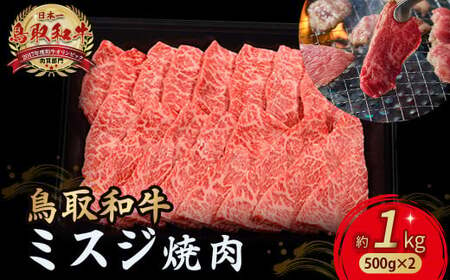 鳥取和牛 ミスジ焼肉 1kg ( 500g × 2 ) 牛肉 和牛 鳥取和牛 ブランド和牛 焼肉 焼肉用 焼き肉 焼き肉用 ミスジ 和牛ミスジ KR1354