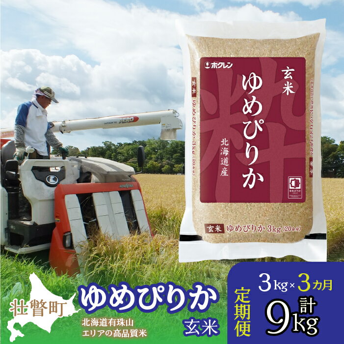 【ふるさと納税】【令和6年産 3ヶ月定期配送】（玄米3kg）ホクレンゆめぴりか 【 ふるさと納税 人気 おすすめ ランキング 北海道産 壮瞥 定期便 玄米 米 ゆめぴりか 炊き込みご飯 こめ 贈り物 贈物 贈答 詰合せ セット 北海道 壮瞥町 送料無料 】 SBTD070