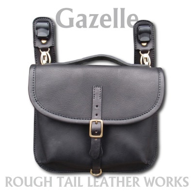 ラフテール　Gazelle ブラック　ワンタッチ着脱の二輪用鞄　栃木レザー製シュリンクレザー使用【1710633】