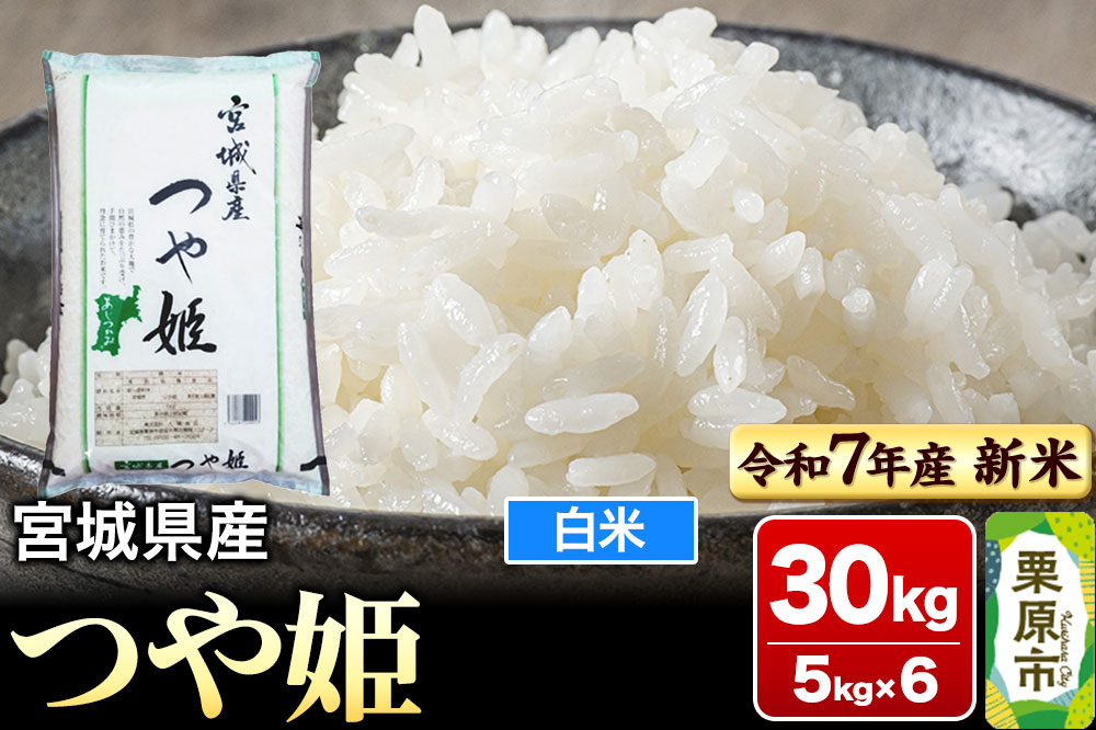 
            【新米受付】【令和7年産・白米】宮城県産 つや姫 30kg (5kg×6袋)
          