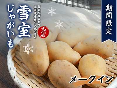 北海道産 熟成じゃがいも メークイン 4kg  期間限定 雪室貯蔵 十勝産 ジャガイモ じゃが芋 いも 甘い