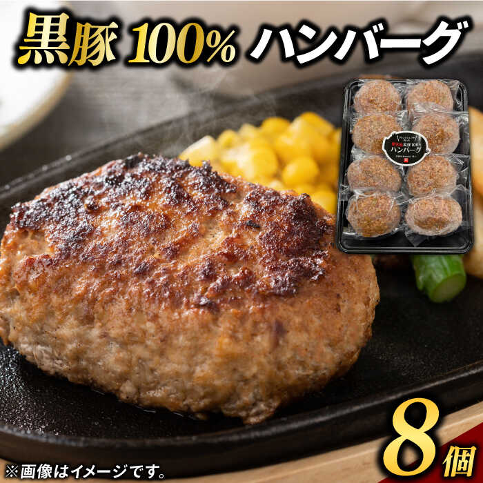【ふるさと納税】黒豚100%ハンバーグ 計640g（80g×8個） / 国産豚 黒豚 ハンバーグ / 佐賀県 / 佐嘉ZEYTAKUYA（豚八）[41AQAA012]