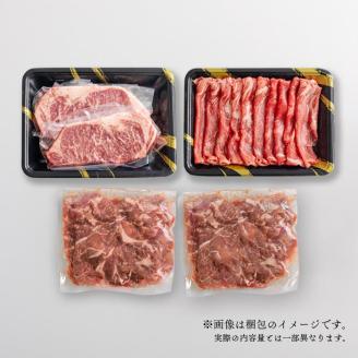 《大容量》黒毛和牛Aセット(ステーキ・スライス・切り落とし)3種で合計1kg コスパ最強と話題の国産牛詰め合わせセット [赤身肉 牛肉 お肉 ステーキ 切り落とし スライス 『返礼品特集20000円以