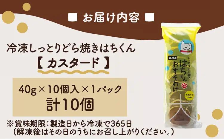 30P5606　冷凍しっとりどら焼きはちくん（カスタード）10個入り×１パック【 東北センバ】
