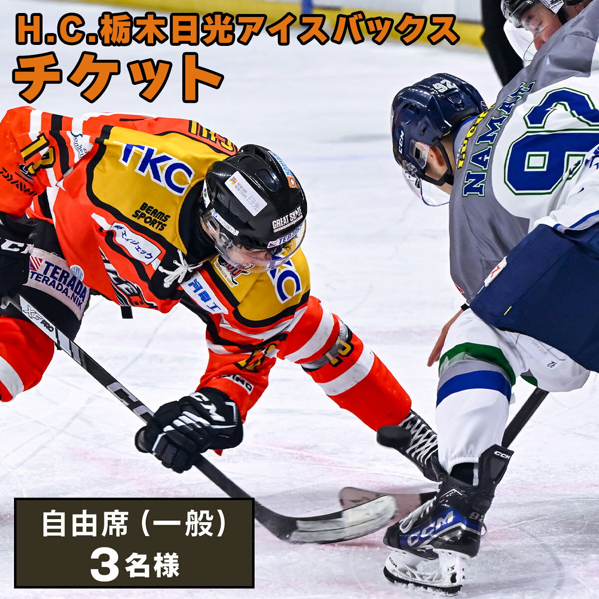 【ふるさと納税】H.C.栃木日光アイスバックス チケット 自由席(一般)3名様｜チケット クーポン 自由席 アイスホッケー プロ 試合 レギュラーリーグ [0953]