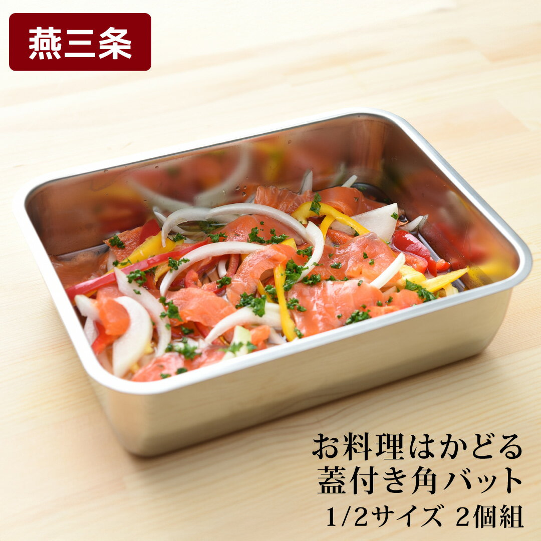 【ふるさと納税】お料理はかどる 蓋付き角バット1/2サイズ 2個セット （ステンレスバット）キッチン用品 調理用品【011S031】