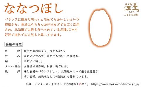 《早期予約》【令和6年産新米ななつぼし3か月定期便／毎月5㎏ 定期配送】低温保管新鮮米『箱入り娘　ななつぼし』令和6年秋収穫江差追分米　北海道江差町産　甘みと粘りの調和　北海道のおこめ　精米