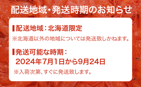 【北海道内限定】とれたてを生で発送! 甘えび800g（中サイズ以上）【06013】