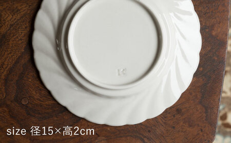 【波佐見焼】輪花丸皿 ミルク色 2枚セット 食器 皿【イロドリ】[KE53]