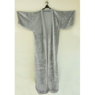 ふるさと納税 泉大津市 日本製　アクリルレーヨン混　夜着毛布　グレー