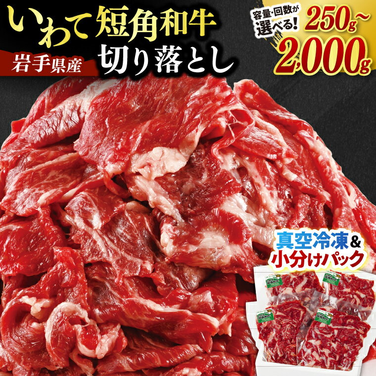 【ふるさと納税】切り落とし 赤身 小分けパック 真空冷凍 いわて 短角和牛 【岩手県産和牛】＼選べる容量・回数／ 250g 500g 750g 1000g 2000g 定期便 牛肉 肉 赤身 短角 和牛 国産牛 ブランド牛 切り落し 大容量 牛丼 肉じゃが 煮込み 煮物 小分け 真空パック 数量限定