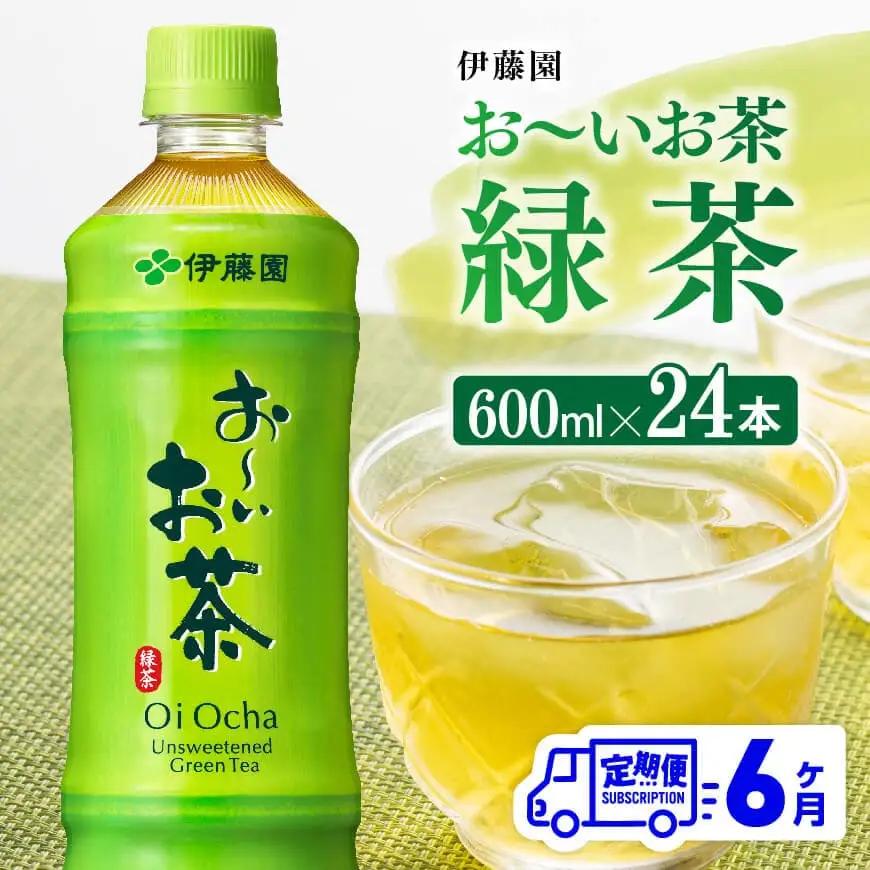 【6ヶ月定期便】伊藤園 お～いお茶 緑茶600ml×24本 PET 【 飲料 飲み物お茶 ソフトドリンク ペットボトル 長期保存 備蓄  全6回 】