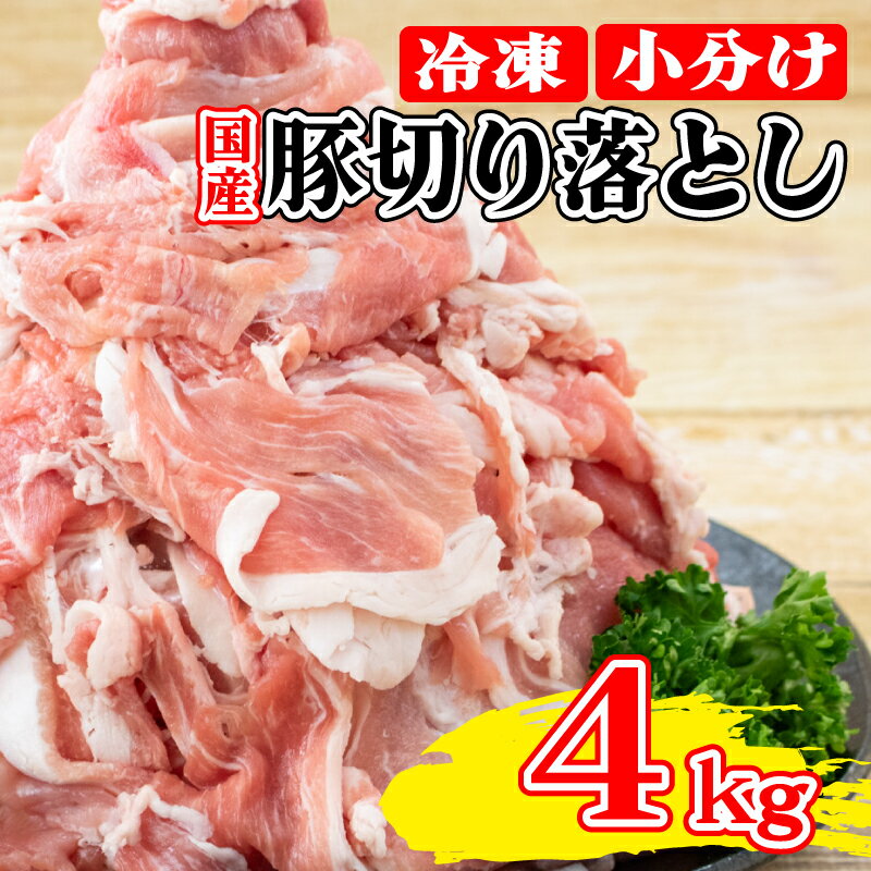 【ふるさと納税】 豚肉 切り落とし 4kg 小分け 真空パック 徳島県産 ポーク 豚 こま切れ 小分けパック 四国 徳島 使い切り サイズ 野菜炒め 豚丼 生姜焼き 肉料理 すきやき しゃぶしゃぶ 焼き肉 お米 と一緒に