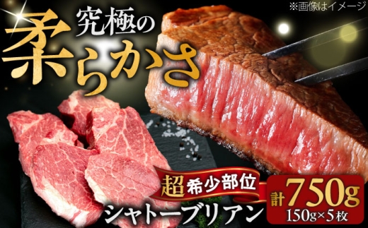 博多和牛 シャトーブリアン 150g×5枚 （計750g）吉富町/肉のくまもと屋 [BGBY038] シャトーブリアン ステーキ ヒレステーキ 肉 お肉 高級 しゃとーぶりあん ステーキ 博多和牛 和牛 牛肉 シャトーブリアン 5枚
