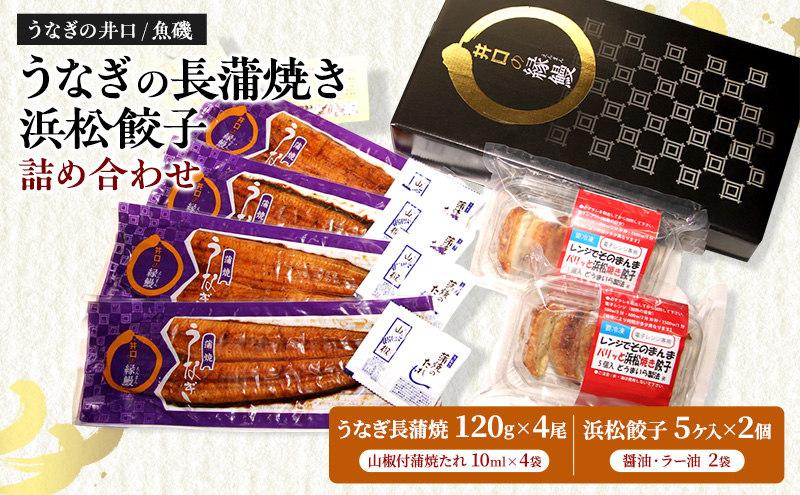 国産うなぎ長蒲焼120g×4尾＆調理済み浜松餃子5ケ入×2パック詰め合わせ【配送不可：離島】 国産 うなぎ 鰻 ウナギ長蒲焼 真空パック 焼き餃子 ぎょうざ 浜松餃子 詰め合わせ 冷凍 浜松市 静岡