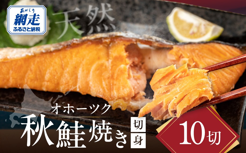 
                  オホーツク天然秋鮭焼き切身10切れ（網走加工）【 ふるさと納税 人気 おすすめ ランキング 鮭 さけ サケ サーモン 切り身 切身 鮭切り身 さけ切り身 鮭切身 さけ切身 サケ切り身 サケ切身 海鮮 弁当 おかず 秋鮭 魚 冷凍 オホーツク 北海道 網走市 送料無料 】 ABAO2113
                