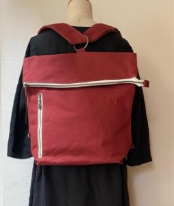 2ウェイ チャーボウズリュック（2way Charbouz backpack） ファッション 鞄 ショルダーバッグ 防水加工 帆布 無地 男女兼用 A4収納 綿麻生地 真鍮金具  ブルー
