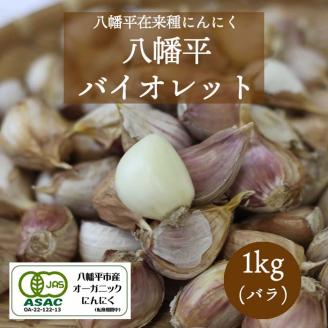 オーガニックにんにく 八幡平バイオレット 1kg（バラ） ／ すばるファーム ニンニク 大蒜 野菜 産地直送