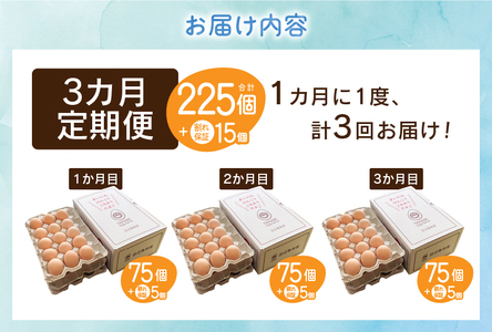 【3ヶ月定期便】”忍野の卵”旨味のピンク玉　※卵75個+割れ保証5個　計240個