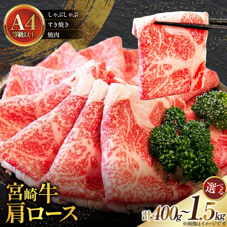 【ふるさと納税】 選べる 用途 内容量 牛肉 特選A4等級以上 宮崎牛 肩ロース [牛心フードサービス 宮崎県 美郷町 31bm0063] しゃぶしゃぶ 焼肉 すき焼き 冷凍 A4 A5 黒毛和牛 国産 宮崎
