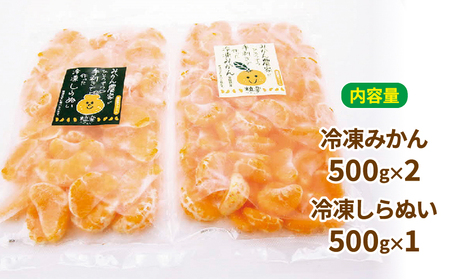 冷凍 みかん 2袋 冷凍 しらぬい 1袋 各500g 粒楽 皮なし 冷凍みかん 冷凍フルーツ 南四国ファーム 蜜柑 不知火 デザート スイーツ 天然 無添加 シャーベット アイス 果物 フルーツ 柑橘