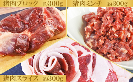 山香ジビエの郷 猪肉セット（猪スライス・猪ミンチ・猪ブロック 計850g）＜047-001_5＞