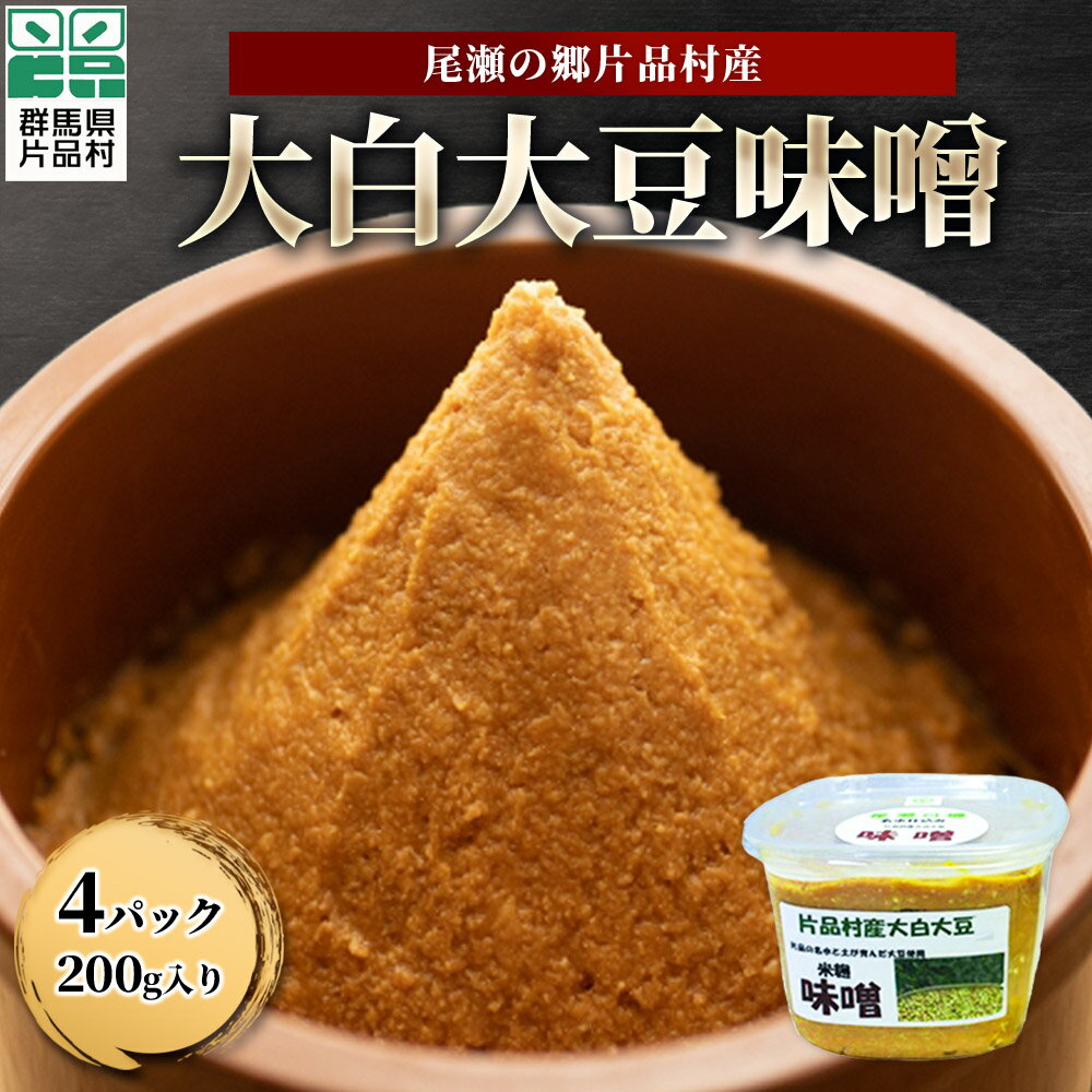 【ふるさと納税】 片品村産大白大豆味噌 (手作り味噌) 700g× 4個 味噌 みそ 米麹 手作り 大白大豆