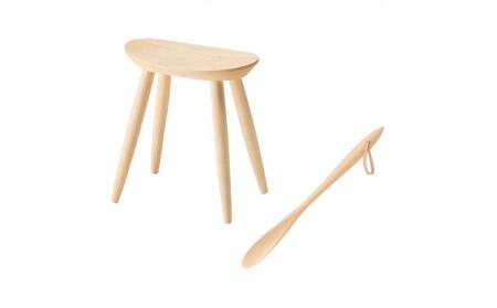 旭川家具　コサイン　エントランススツールと靴べら（S）のセット メープル  ｜ 家具 家具 家具 家具 家具 _00083