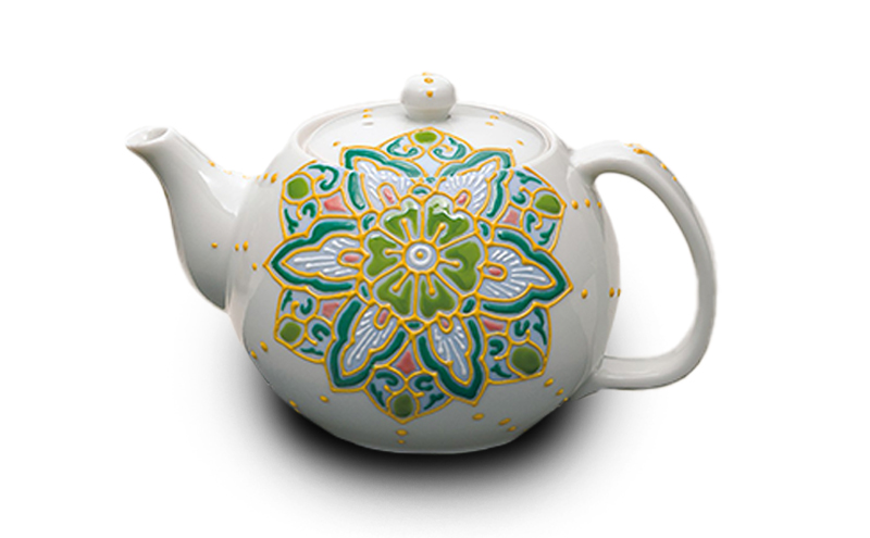 ポット急須　色絵華唐紋　相川志保 民芸品 工芸品 雑貨 ティーポット キッチン雑貨 キッチン用品 