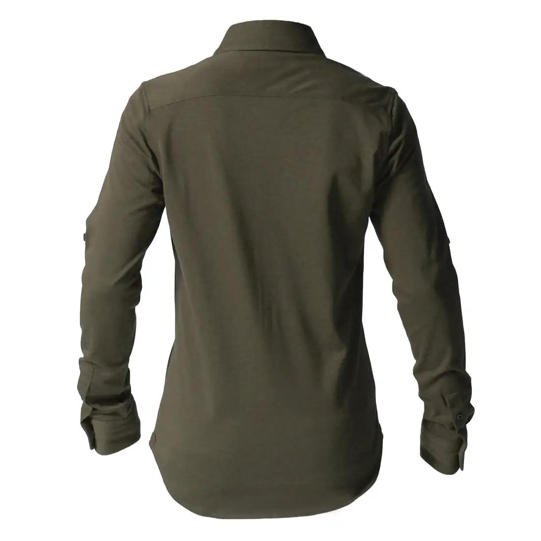 DJS-001 decollouomo メンズパイロットシャツ長袖（生地／コンコルド）オリーブ／XLサイズ