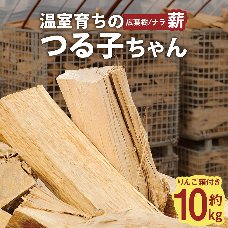 【ふるさと納税】 【二戸の小さな薪屋さん】オリジナルミニりんご箱付き 温室育ちのつる子ちゃん 乾燥薪(約10kg)約30cm 小~中割り 広葉樹 (ナラ) キャンプ / 薪ストーブ用 アウトドア 焚火 040-0406x1