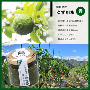 全て手仕事で仕込んだ　天龍村特産 信州熟成ゆず胡椒 [青] 4個セット