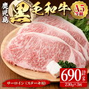 【ふるさと納税】 鹿児島黒毛和牛＜A5等級＞サーロイン（ステーキ用）690g［230g×3枚］コクと旨みが凝縮されたA5等級の上質なサーロイン！【肉の専門店もりやま】