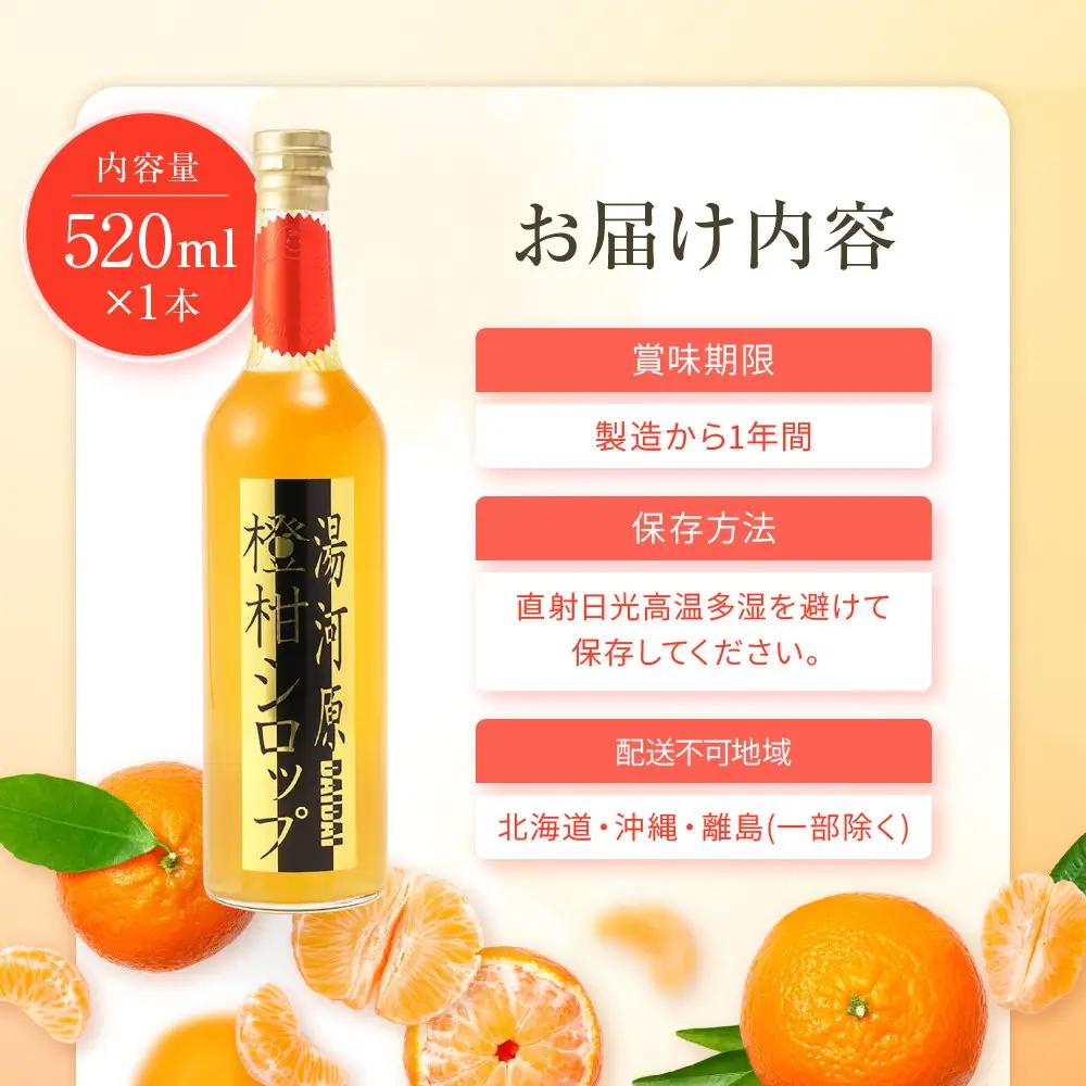 橙柑シロップ　520ml| 湯河原町 湘南 柑橘 だいだい シロップ 手作り フルーツ アレンジ