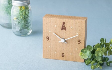 木象嵌 置時計 Forest 岩手県 北上市 夢工房 E0308 ナチュラル 北欧風 木製 木工品 うさぎ ことり ふくろう 木の葉 インテリア 贈り物 記念品 お祝い プレゼント ギフト 小物 置物