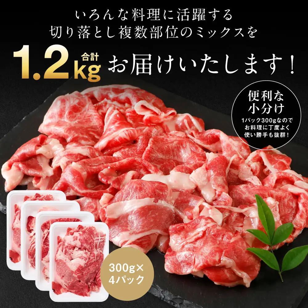 【訳あり】 牛肉 くまもと黒毛和牛 切り落とし 1.2kg（ 300g × 4 ） 【2026年12月発送】 牛肉