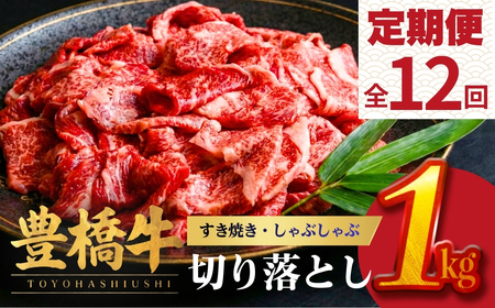 豊橋牛 定期便 12回 毎月お届け 1kg 牛肉｜ 定期便
