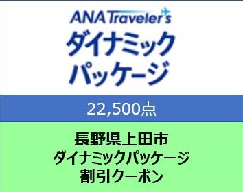 長野県上田市 ANAトラベラーズダイナミックパッケージ割引クーポン22,500点分