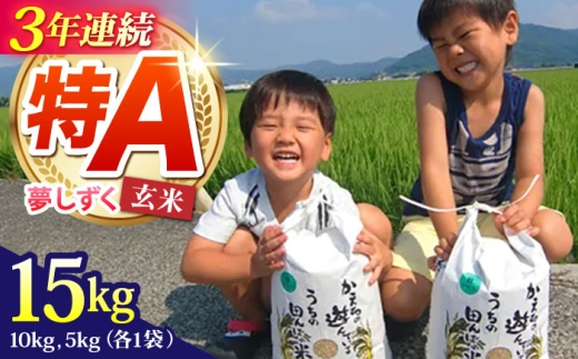 【先行予約】【2026年11月発送】令和8年産  夢しずく 玄米 15kg【ひなたむらのお米】 [HAC006] 米 お米 玄米 ゲンマイ 佐賀 特A 特A評価 特A米