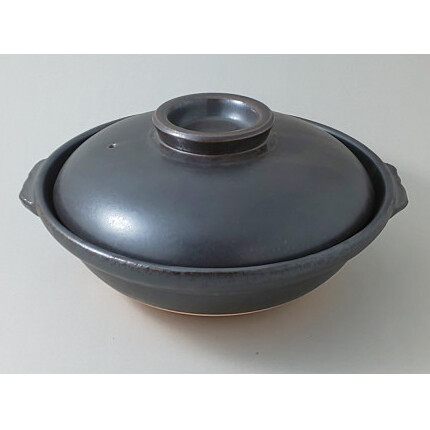 有田焼 黒 尺土鍋【ヤマト陶磁器】磁器 陶磁器 土鍋 鍋 遠赤外線 耐熱 耐久 保温 電子レンジ可 オーブン可 ブラック シンプル cn024