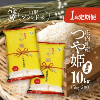 ふるさと納税 庄内町 &lt;11月下旬開始&gt;庄内米1年定期便! つや姫無洗米10kg(入金期限:2025.10.25)