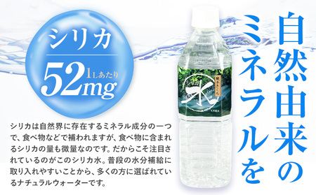 水 シリカ水 500ml × 24本 有限会社七城町特産品センター メロンドーム 《30日以内に出荷予定(土日祝除く)》 熊本県 菊池市 水 軟水 飲料 ドリンク 清涼飲料水 天然地下水 ペットボトル