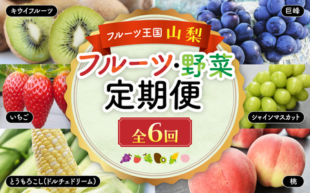 ☆先行予約☆2025年　配送地域限定　旬野菜　フルーツ　6回　定期便　【先行予約　先行　野菜　朝採れ　フルーツ　いちご　トウモロコシ　とうもろこし　ドルチェドリーム　桃　もも　巨峰　シャインマスカット