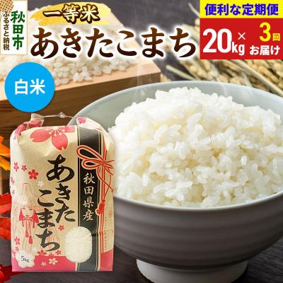 ふるさと納税 秋田市 《定期便3ヶ月》あきたこまち 一等米20kg 白米|15_kml-012003hs