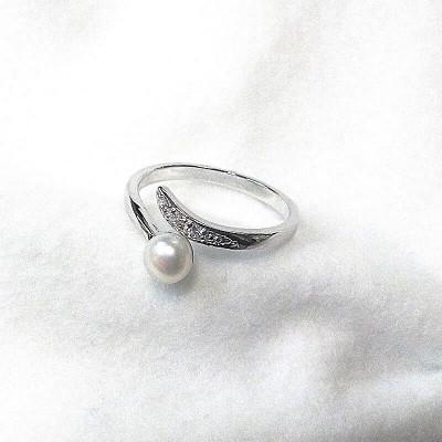 ふるさと納税 伊勢市 リング・テール(淡水本真珠・ボタン)SV製　1921 |  | 01